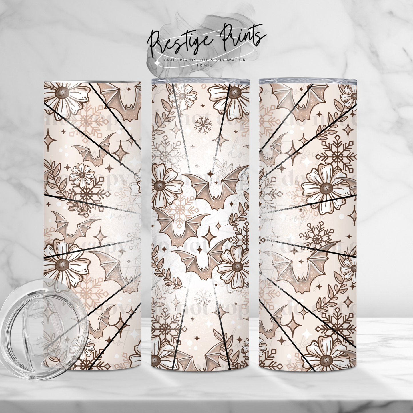 20oz Neutral bats Tumbler wrap