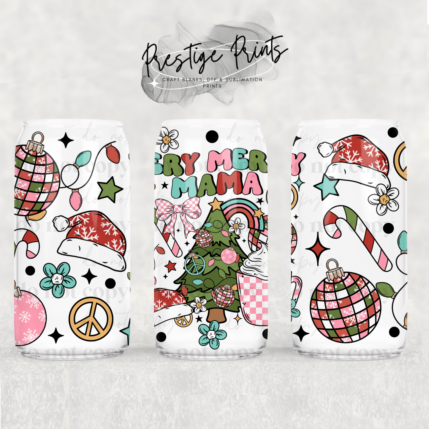 16oz Merry Christmas Sublimation Libbey wrap