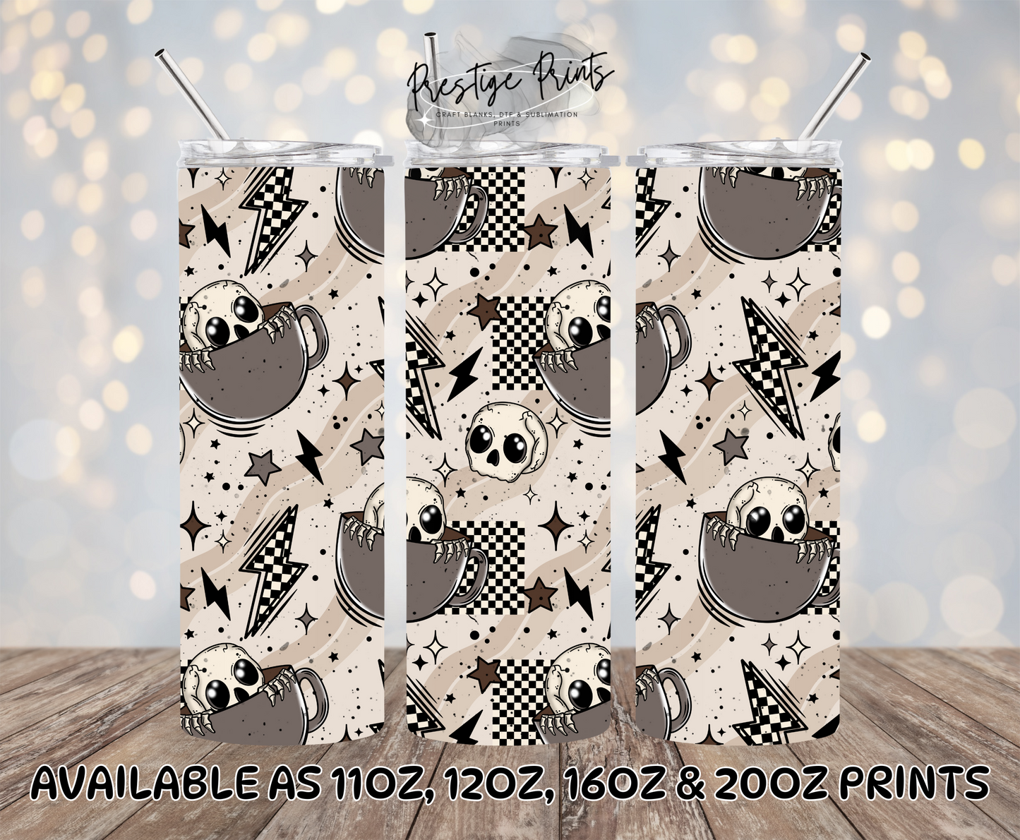 Seamless Skulls Teacup Wrap