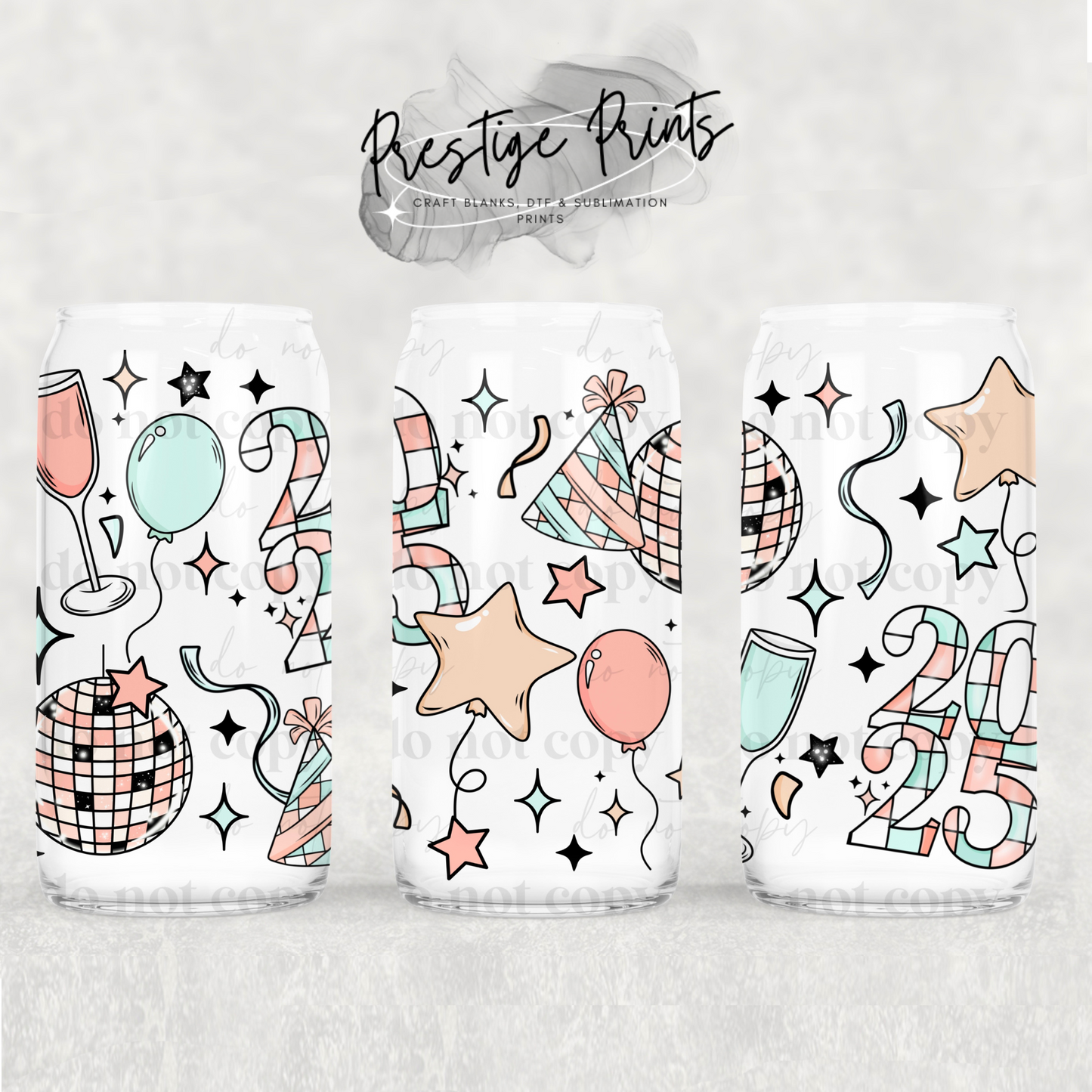 16oz 2025 New year Sublimation Libbey wrap