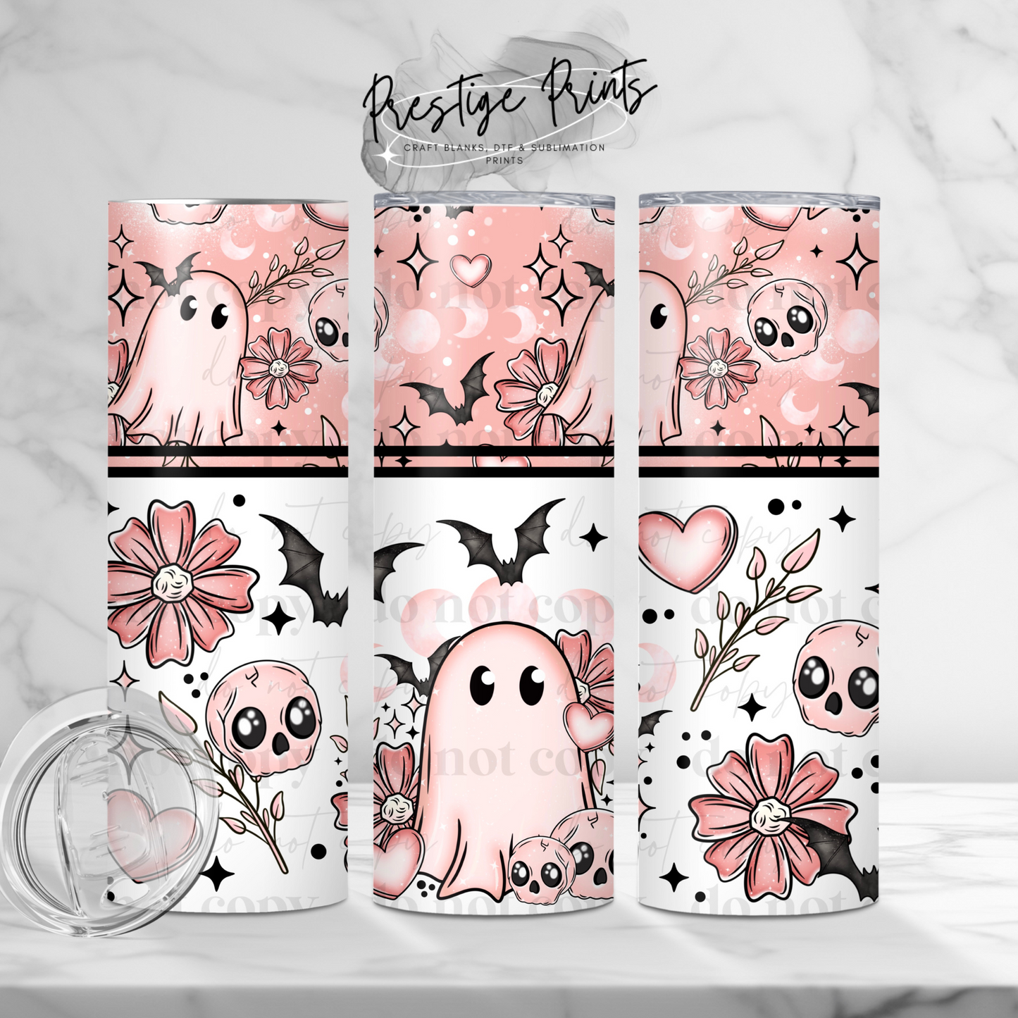 20oz Pink Ghost Tumbler wrap