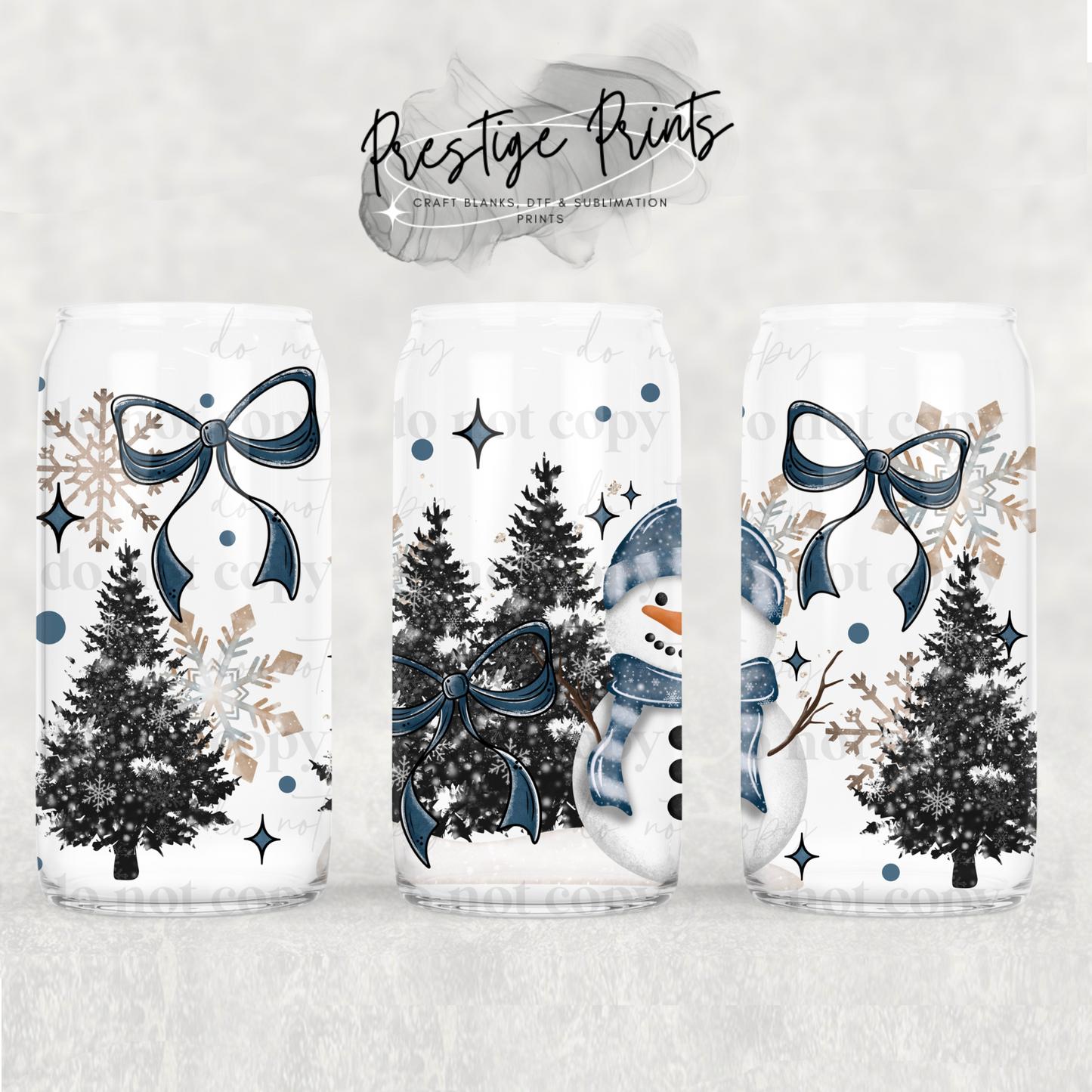 16oz Snowman Forest Sublimation Libbey wrap