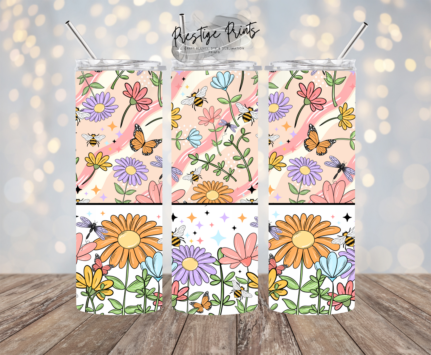 20oz Spring Floral Tumbler wrap