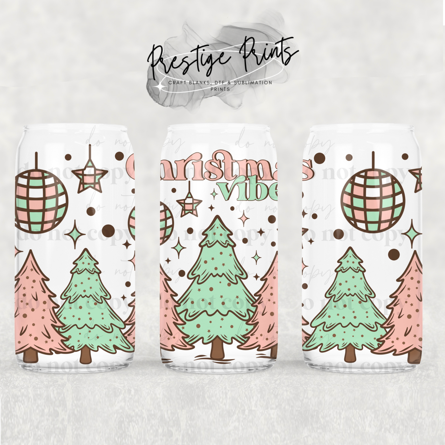 16oz Christmas Vibes Sublimation Libbey wrap