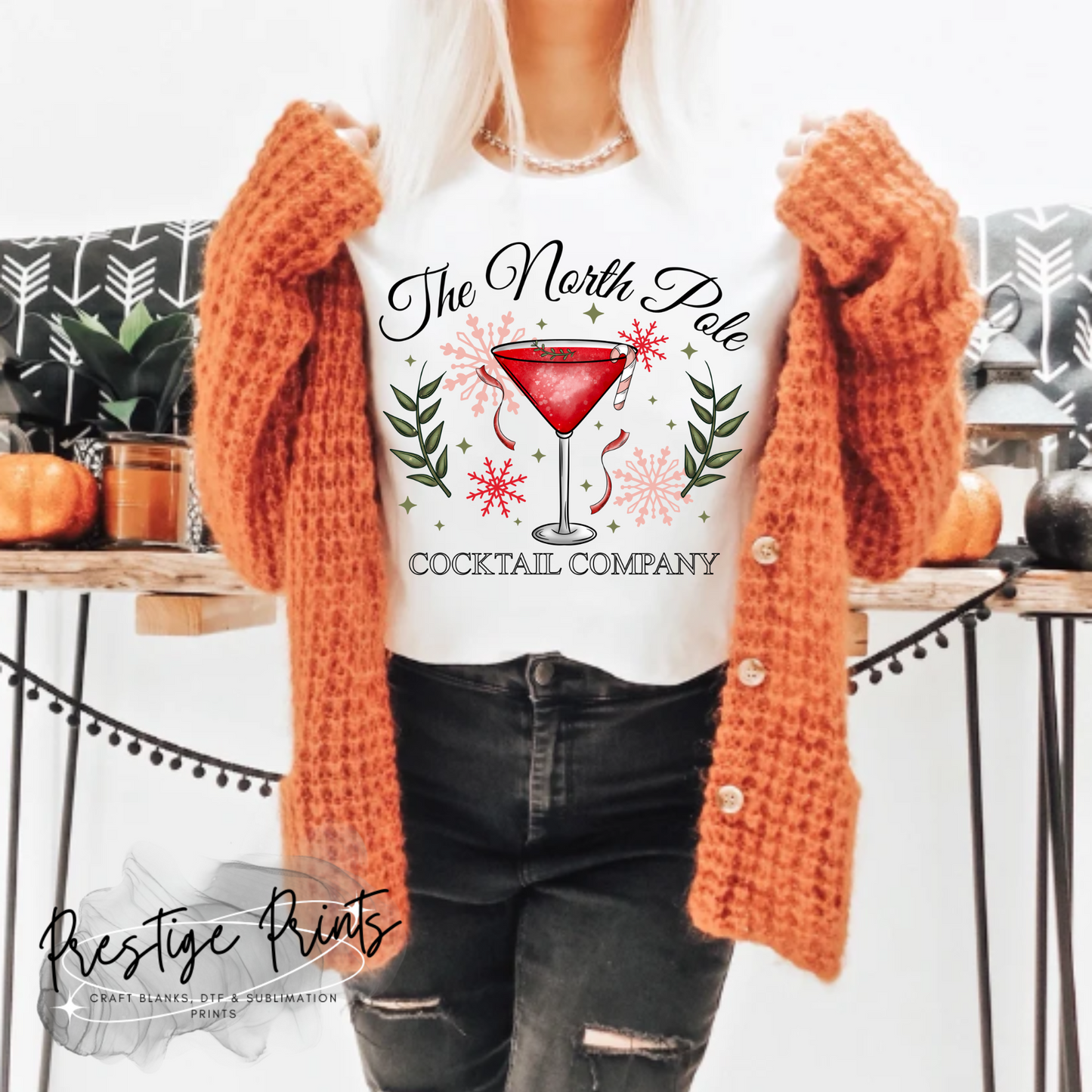 10 Inch North Pole Cocktail DTF Print