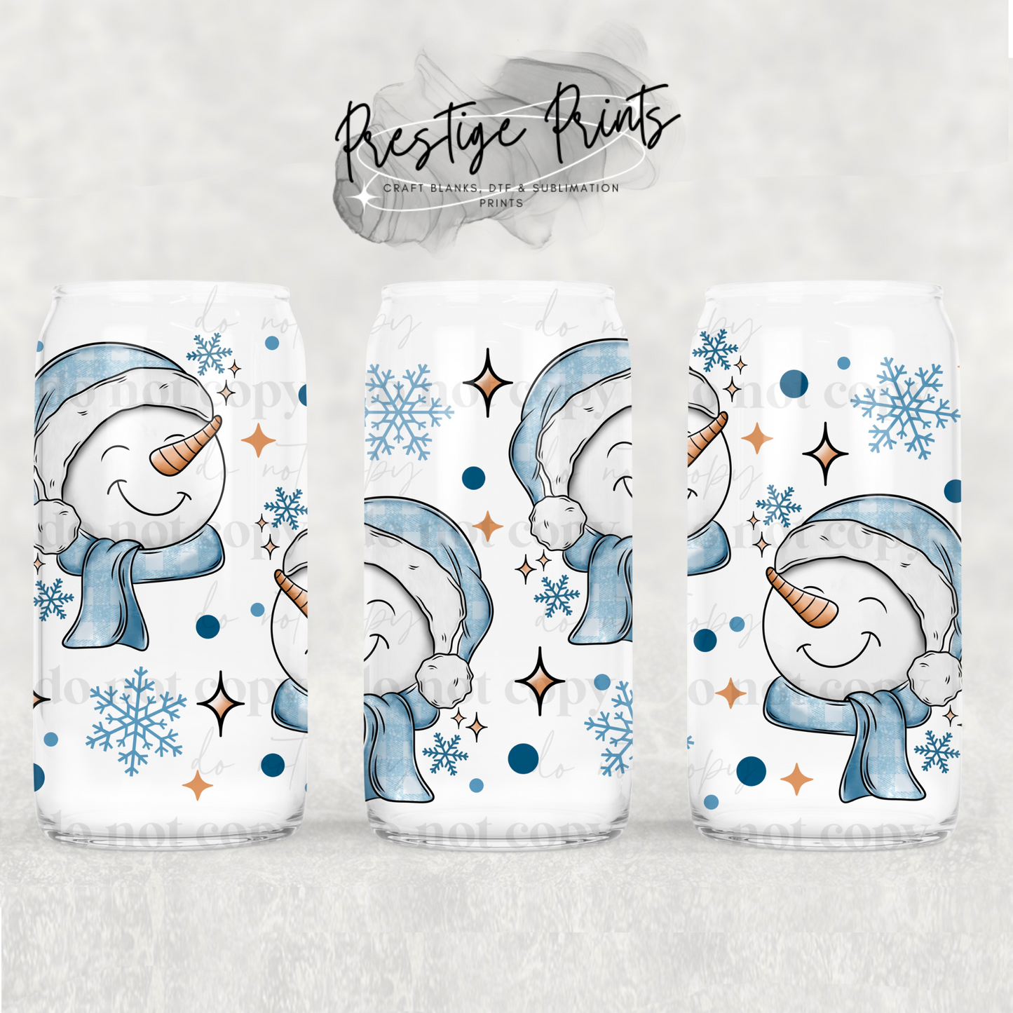 16oz Snowmen Christmas Sublimation Libbey wrap