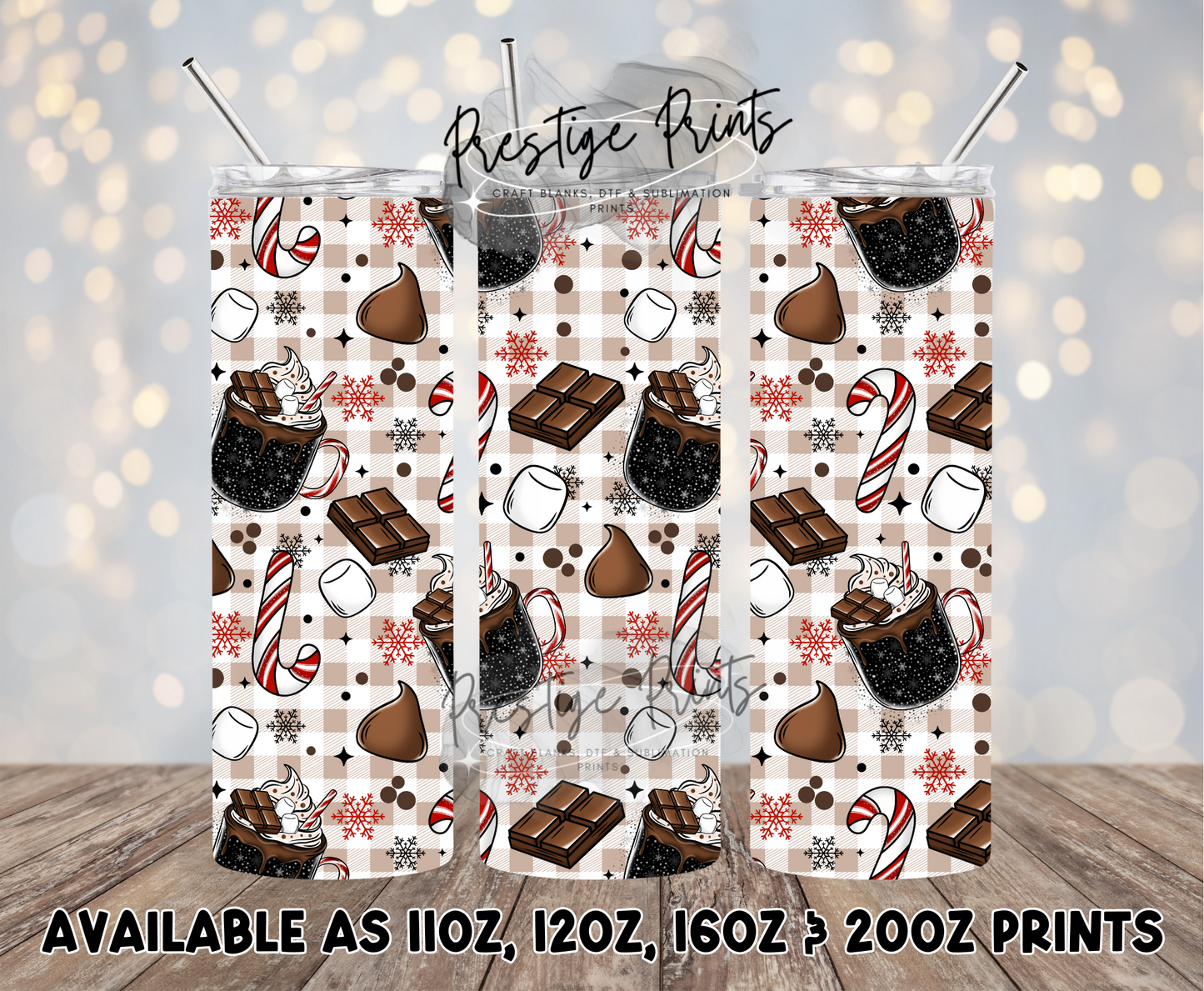 Seamless Hot Chocolate Christmas Wrap