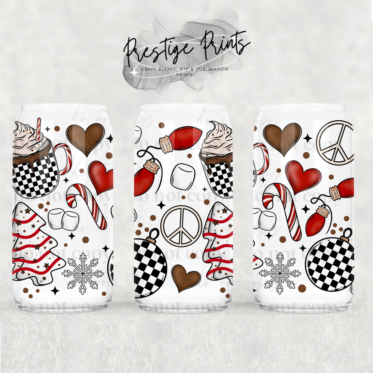 16oz Retro Christmas Sublimation Libbey wrap