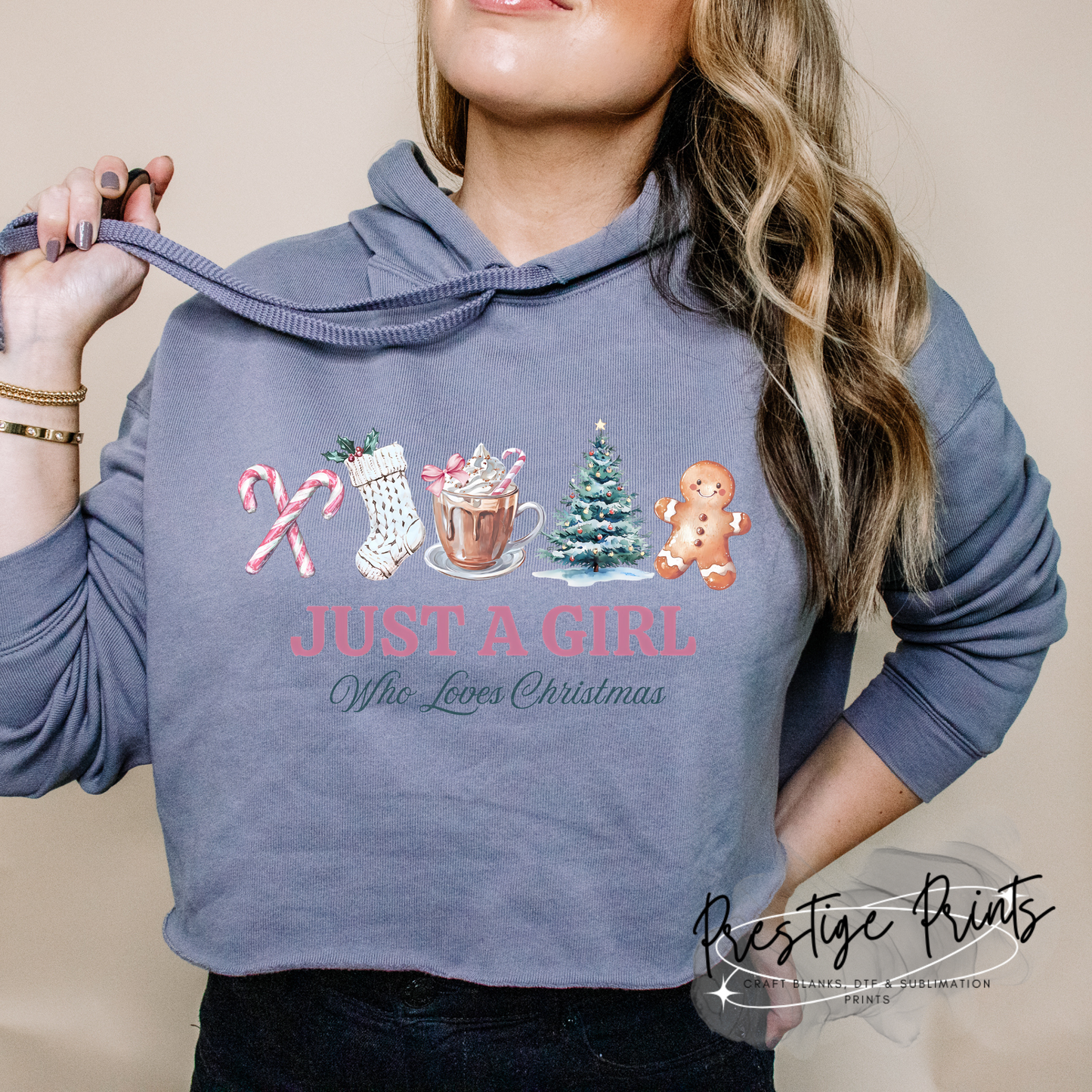8 Inch Girl Who loves Christmas DTF Print
