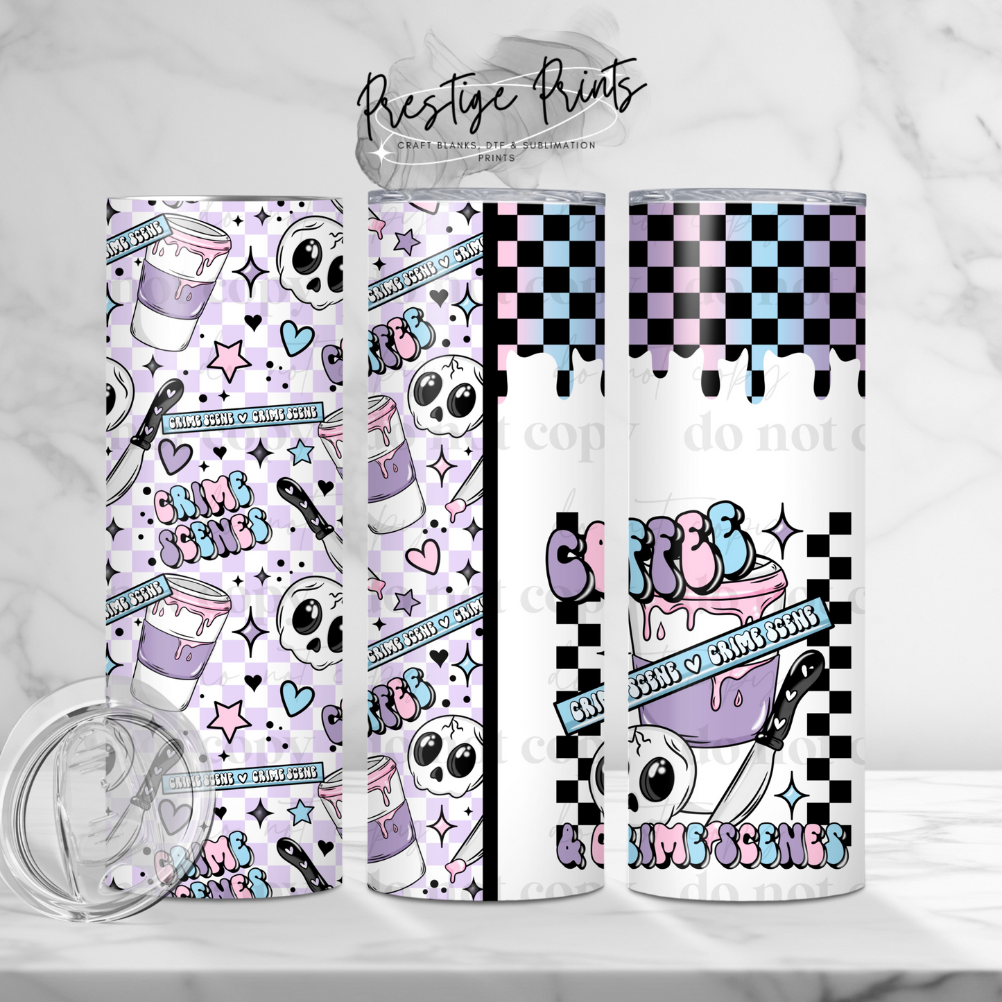 20oz Coffee & Crime Tumbler wrap