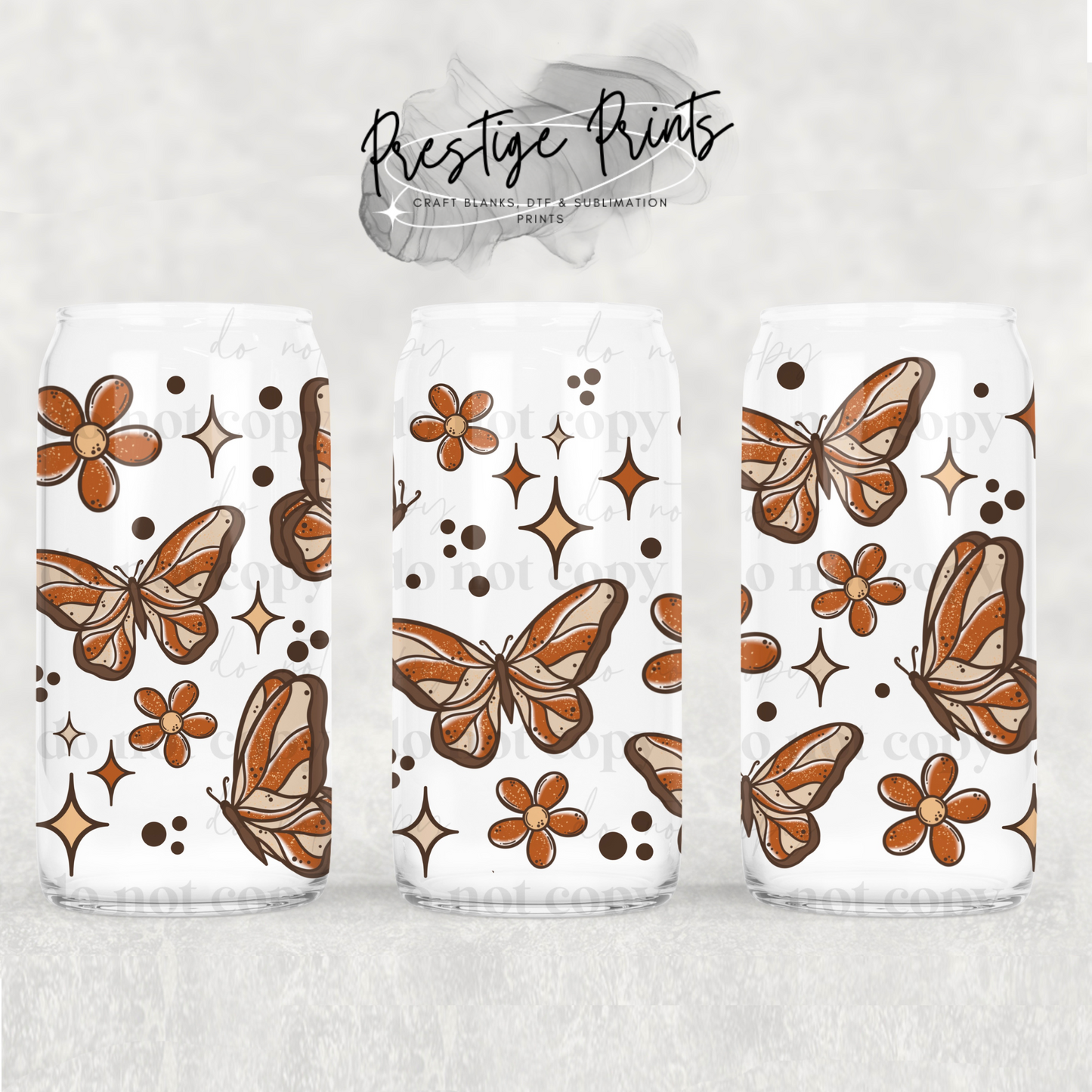 16oz Butterflies Sublimation Libbey wrap