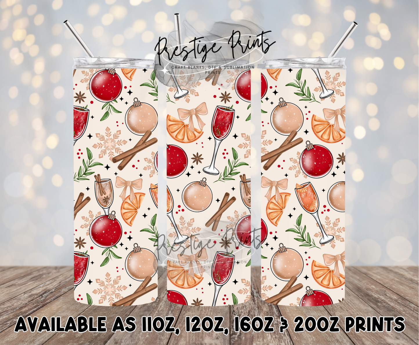 Seamless Mimosa Christmas Wrap