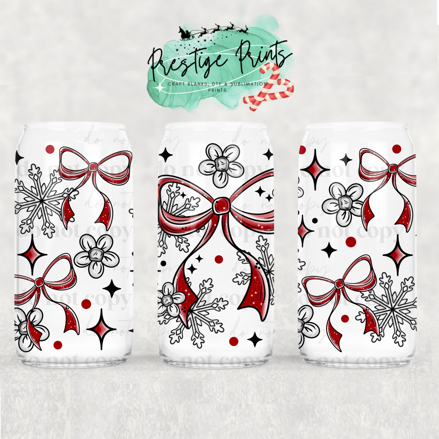 16oz Bows Sublimation Libbey wrap