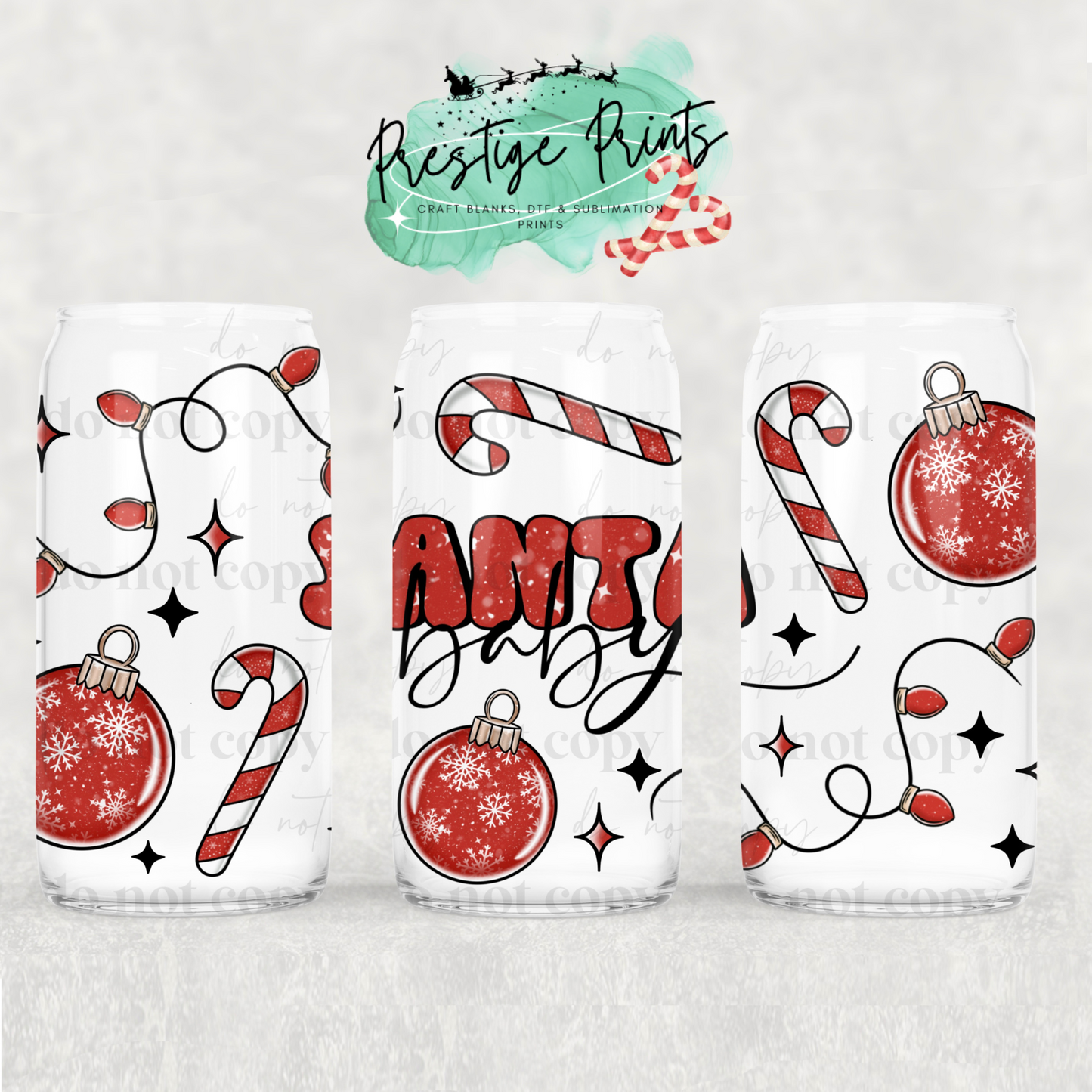 16oz Santa Baby Sublimation Libbey wrap
