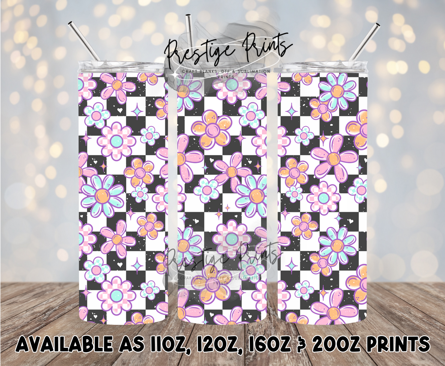 Seamless Check Floral Wrap