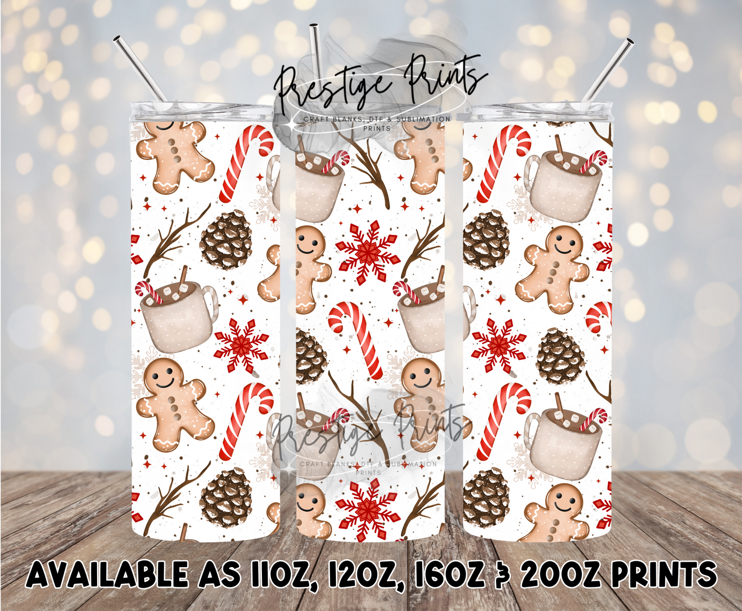 Seamless Gingerbread mugs Wrap