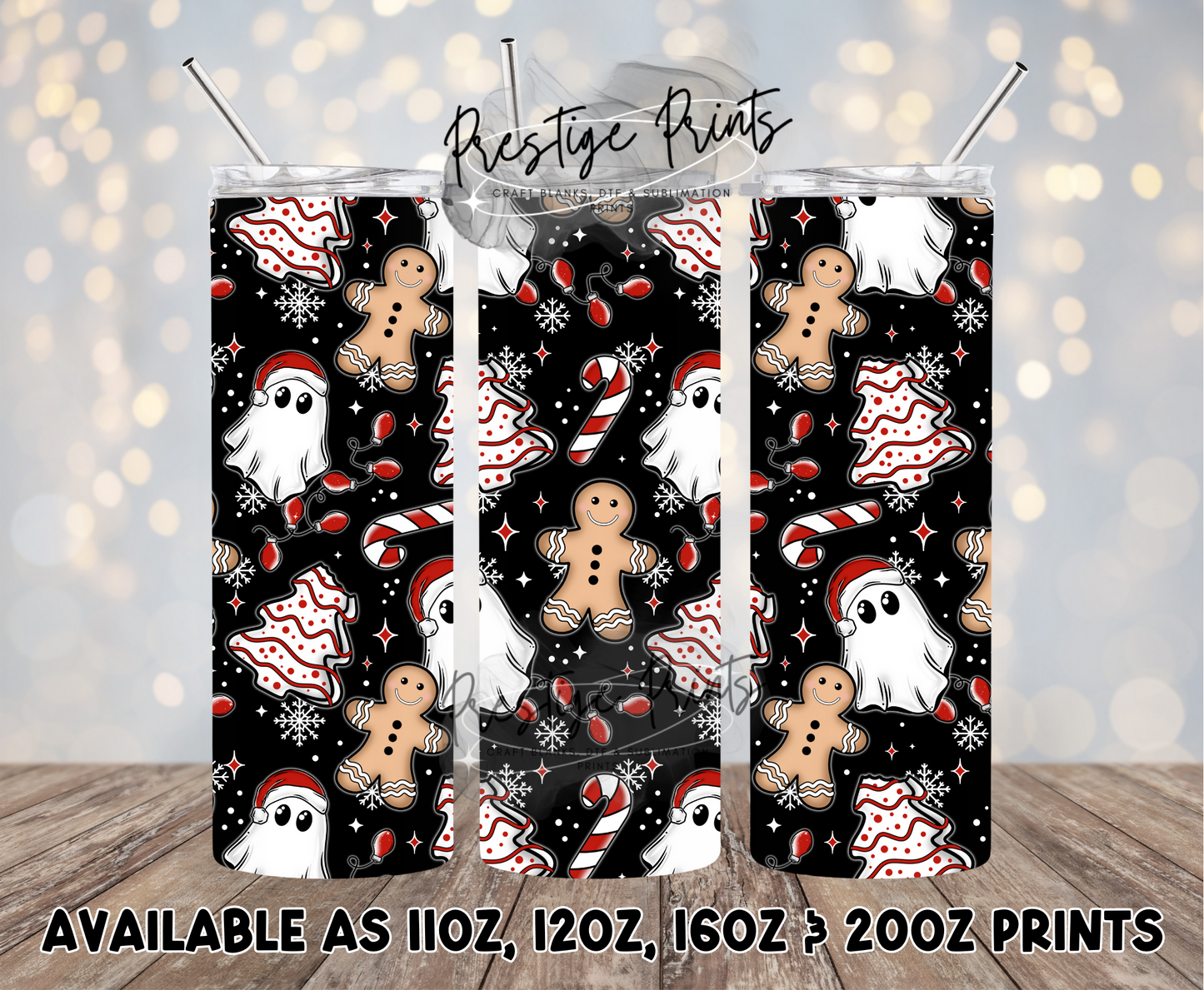 Seamless Ghostie Christmas Wrap