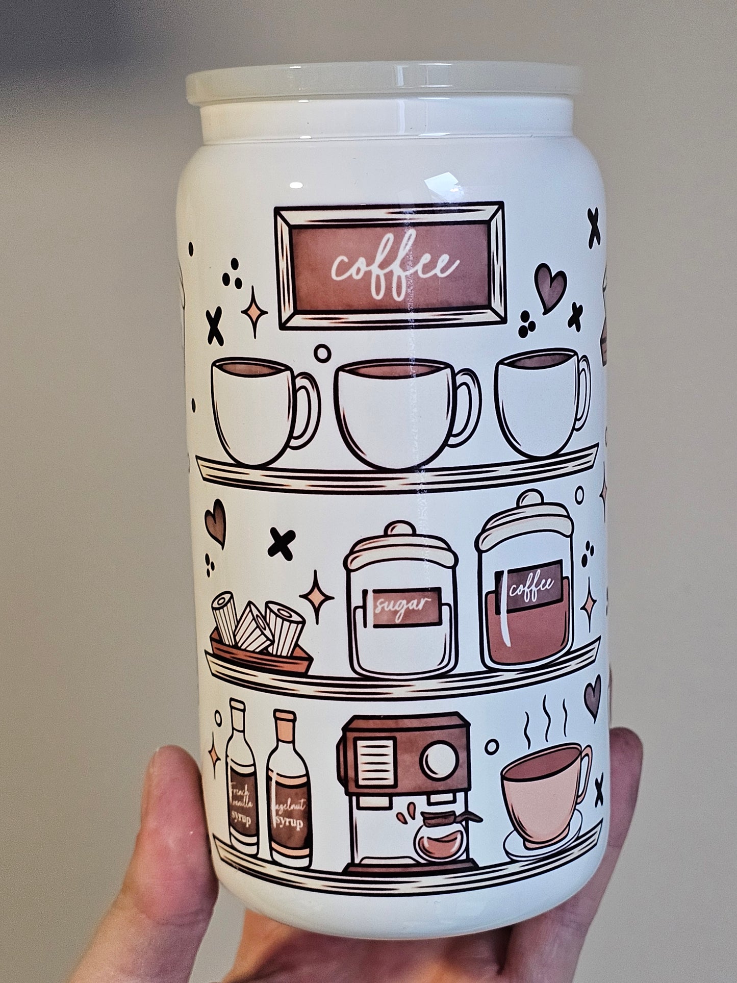 Solid White Sublimation 16oz Libbey Glass cans