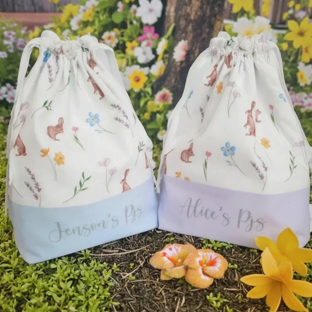 Bunny Drawstring Bags - Easter / Spring