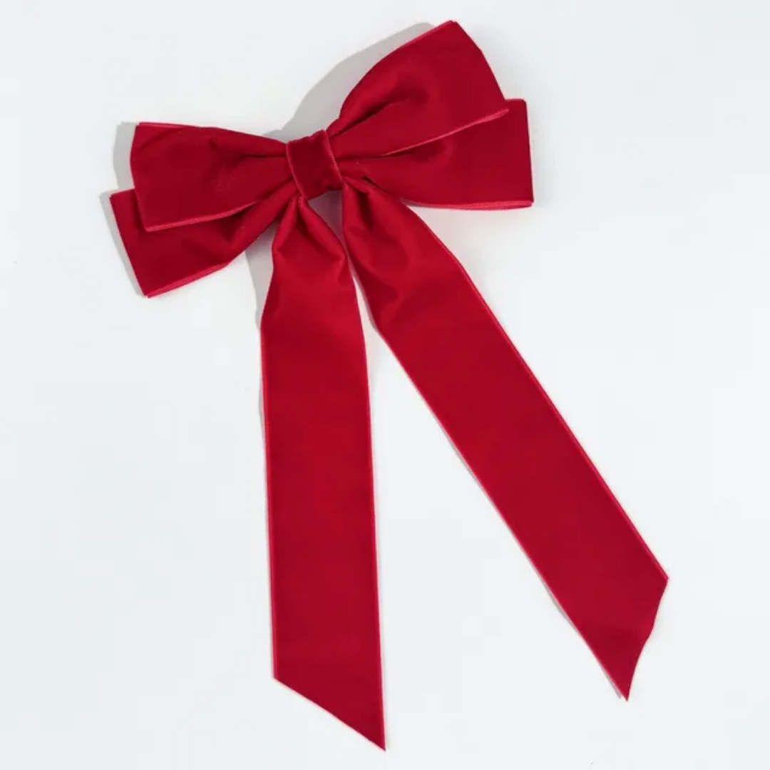 Velvet Long Tail Bow Clips