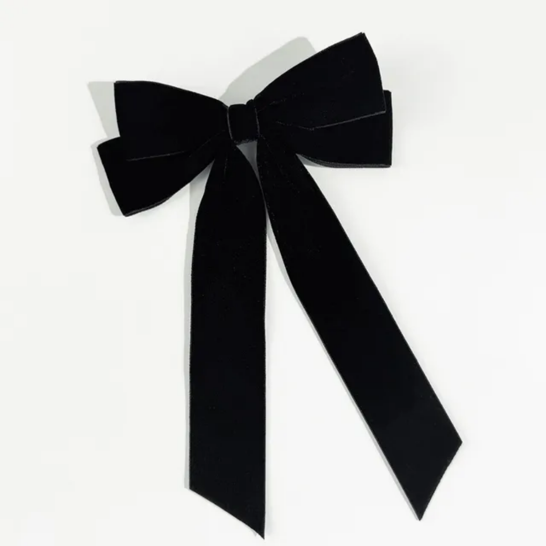 Velvet Long Tail Bow Clips