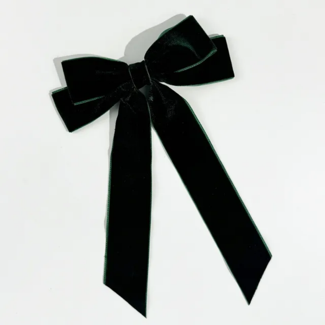 Velvet Long Tail Bow Clips