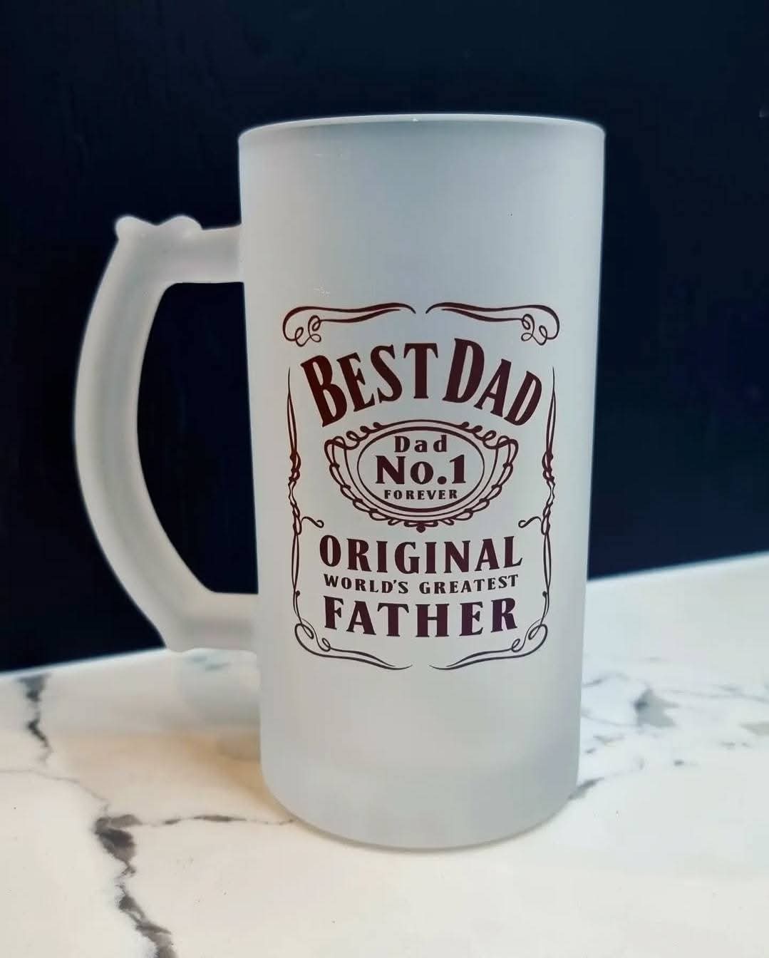 16oz Glass Frosted Beer Stein