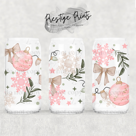 16oz Bauble and Bows Sublimation Libbey wrap