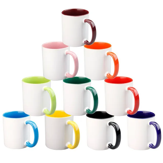 11oz Sublimation Coloured Handle/Inner Mug