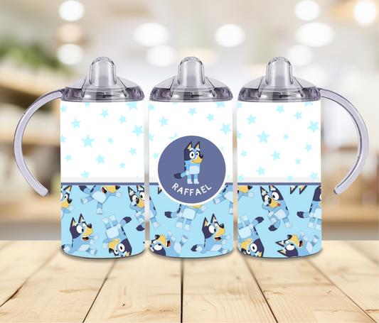 12oz Bluey Stars Sippy Print