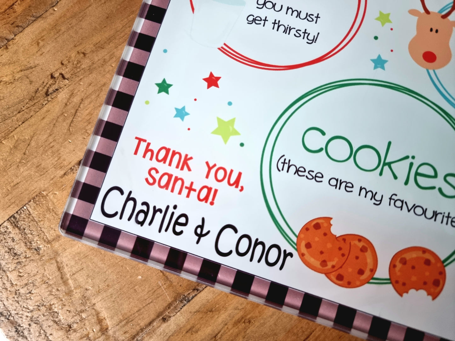 Personalised Santa plate chopping board