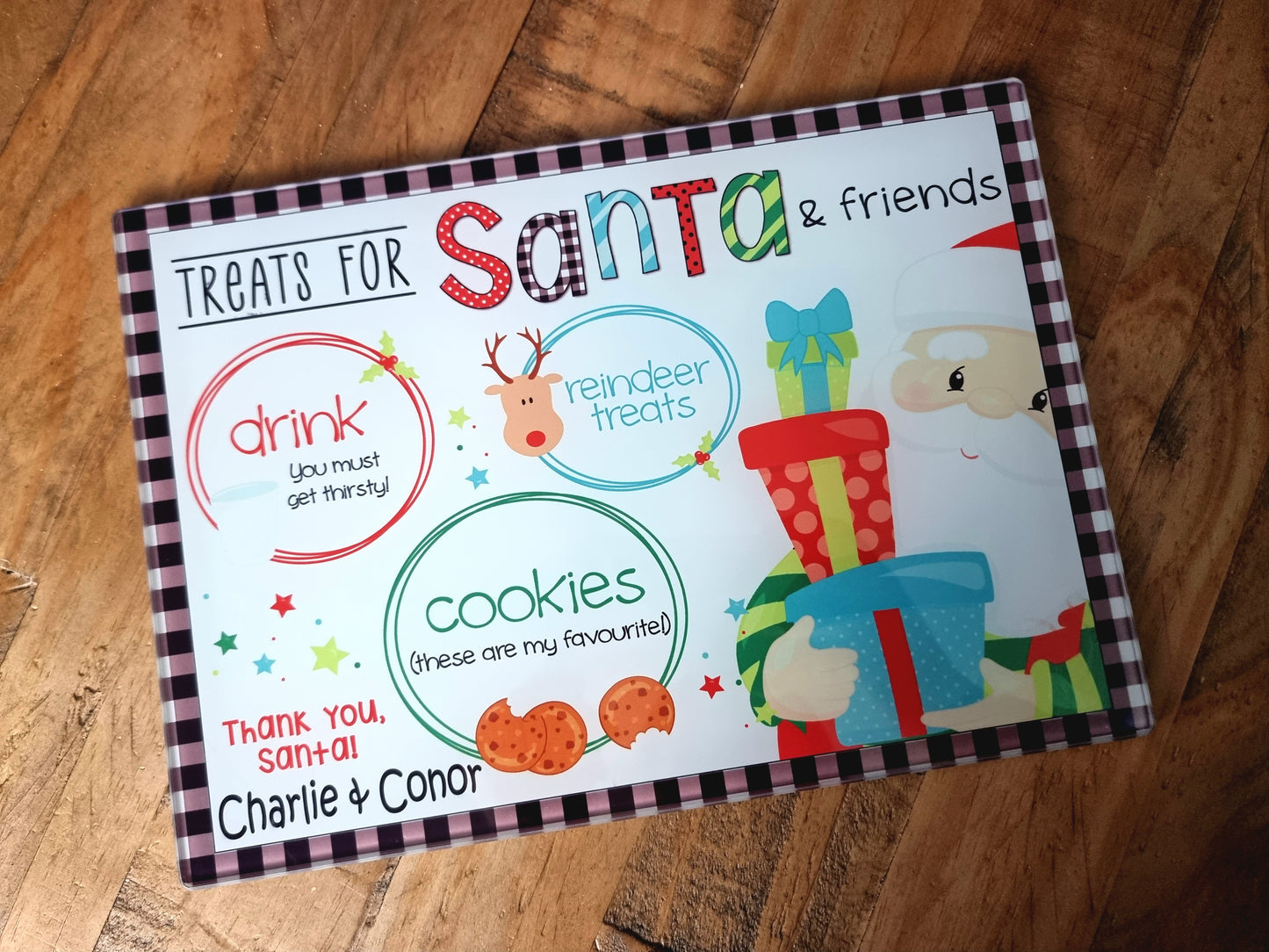 Personalised Santa plate chopping board