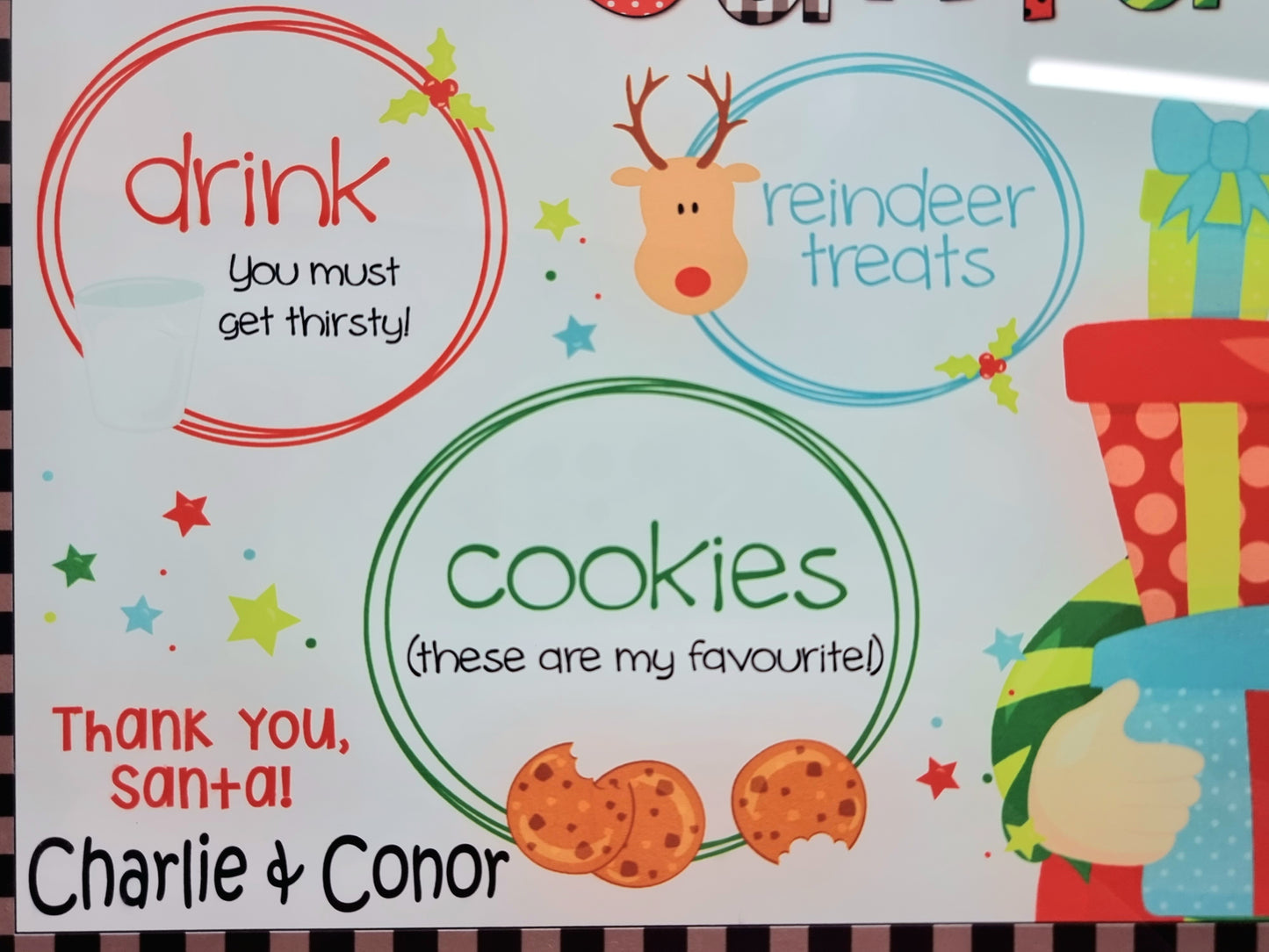 Personalised Santa plate chopping board