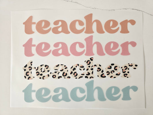 8 Inch Teacher DTF Print