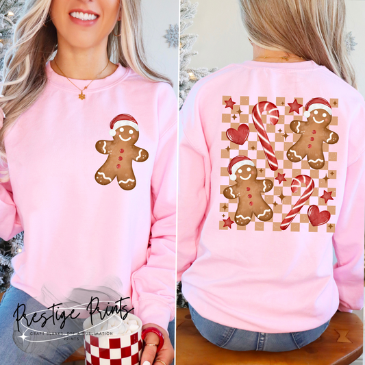 8 Inch Gingerbread Front and Back DTF Print