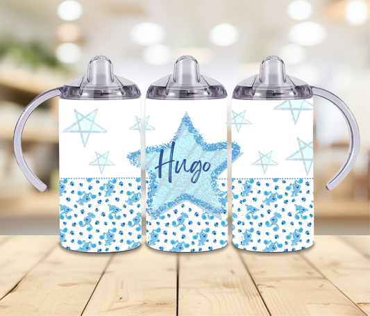 12oz Blue star Sippy Print