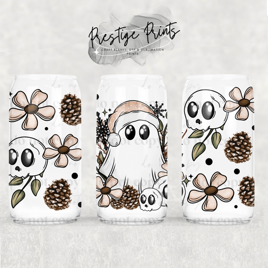 16oz Christmas Ghost Sublimation Libbey wrap