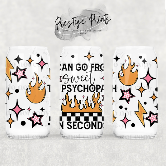 16oz Sweet and psycho Sublimation Libbey wrap