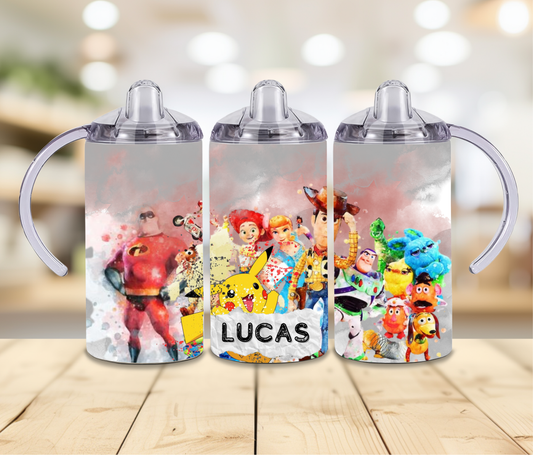 12oz Characters Sippy Print