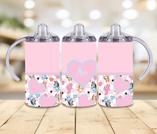 12oz Pink Bluey Sippy Print