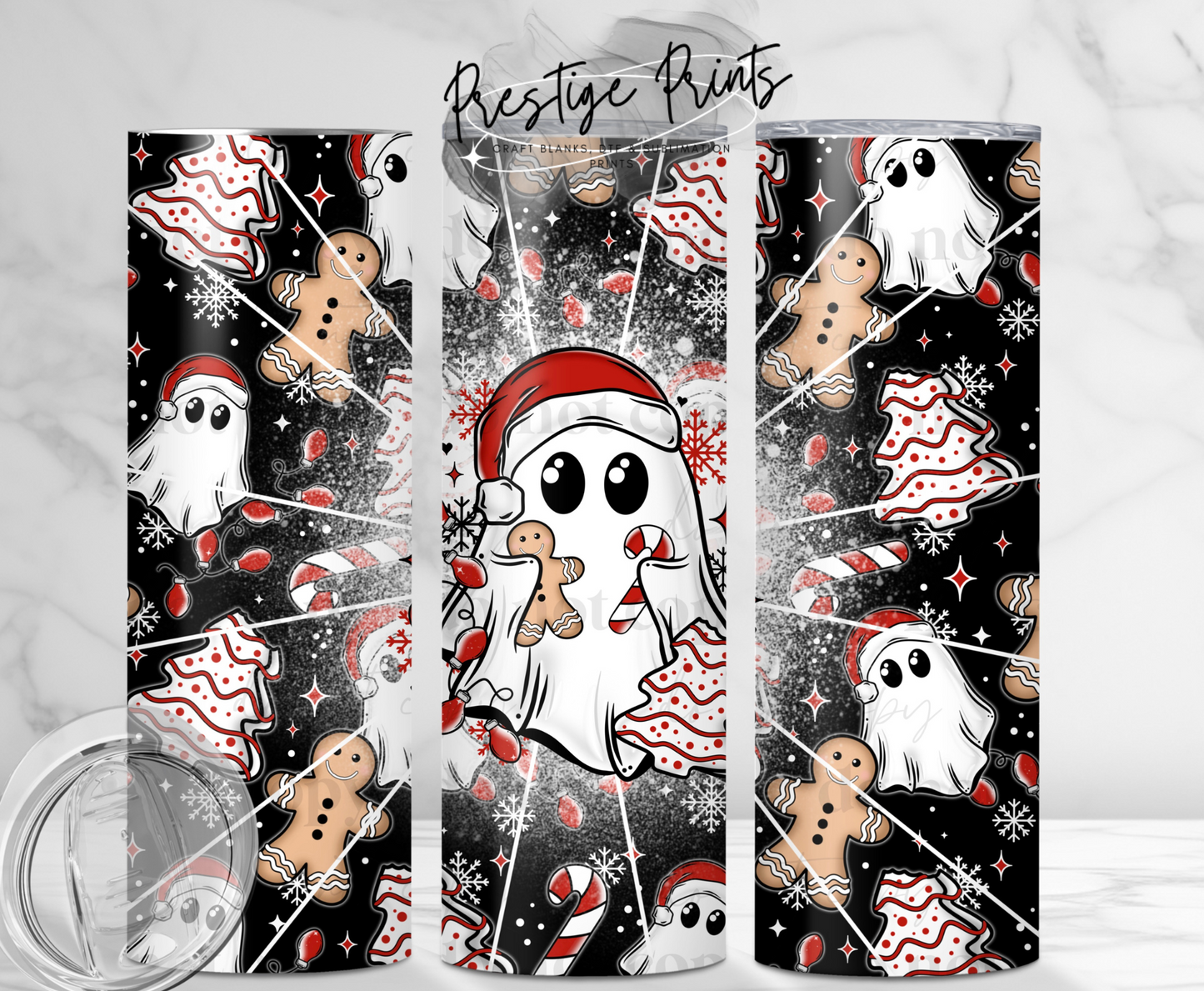 20oz Christmas Ghost Tumbler wrap