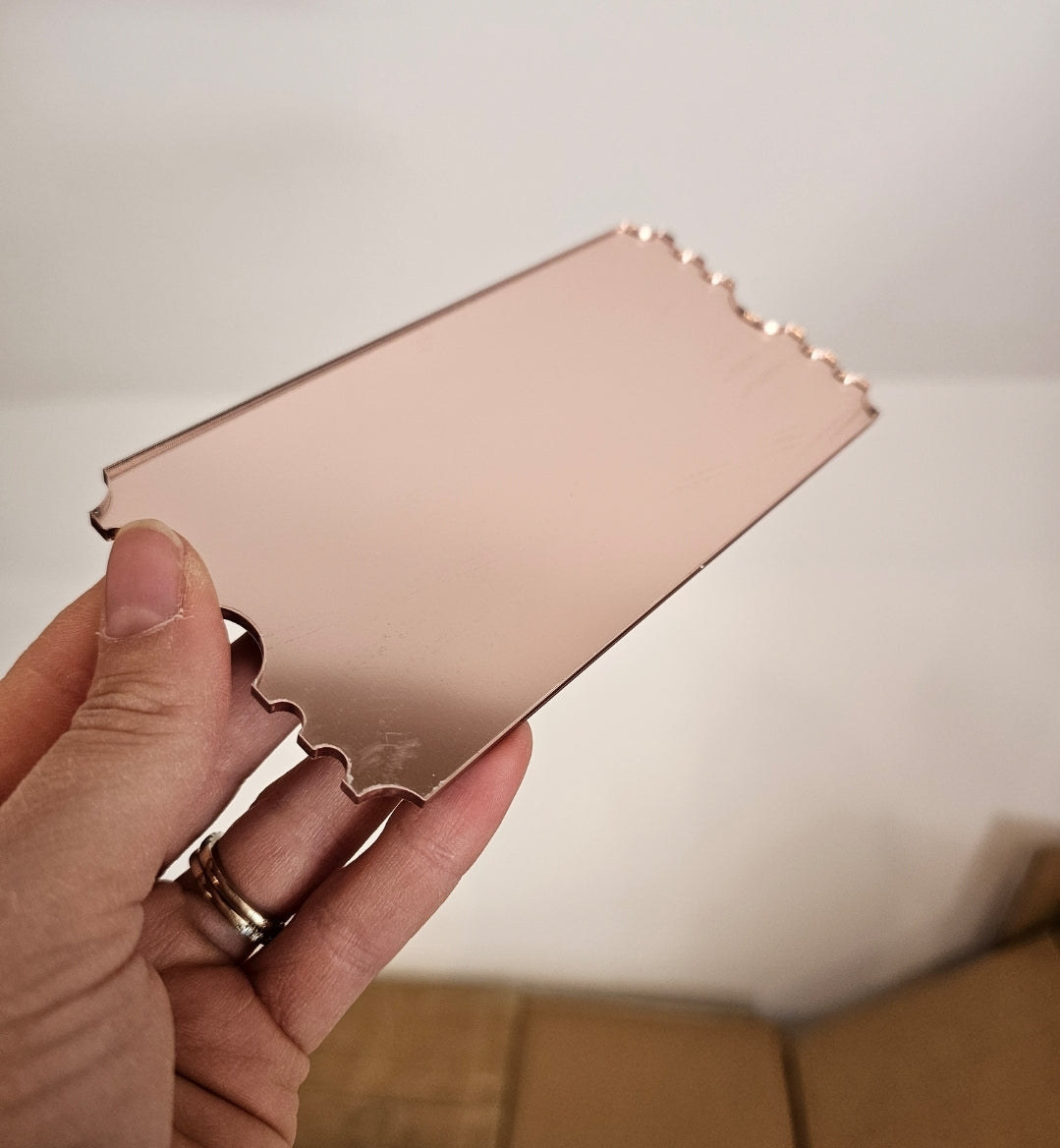 Rose Gold Mirror Acrylic Tickets