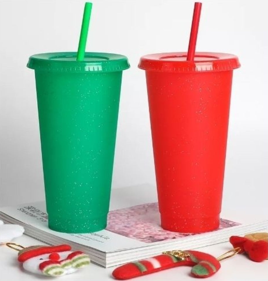 24oz Glitter Christmas Cold Cups