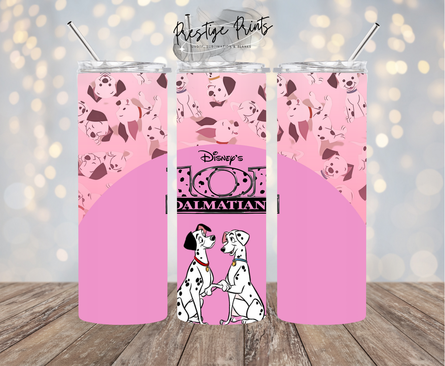 20oz Pink Dalmations Tumbler wrap