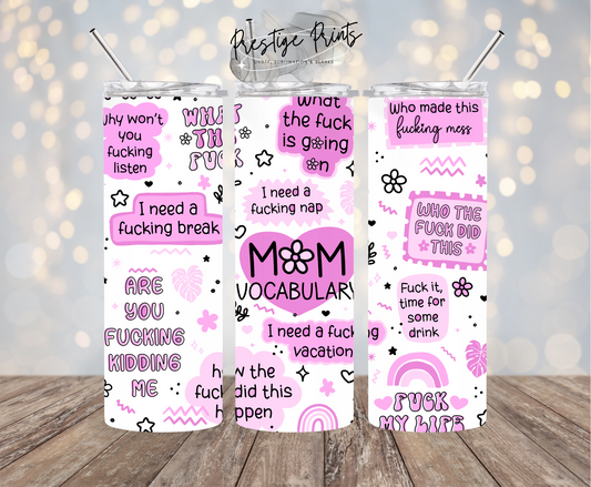 20oz Mom Vocab Tumbler wrap