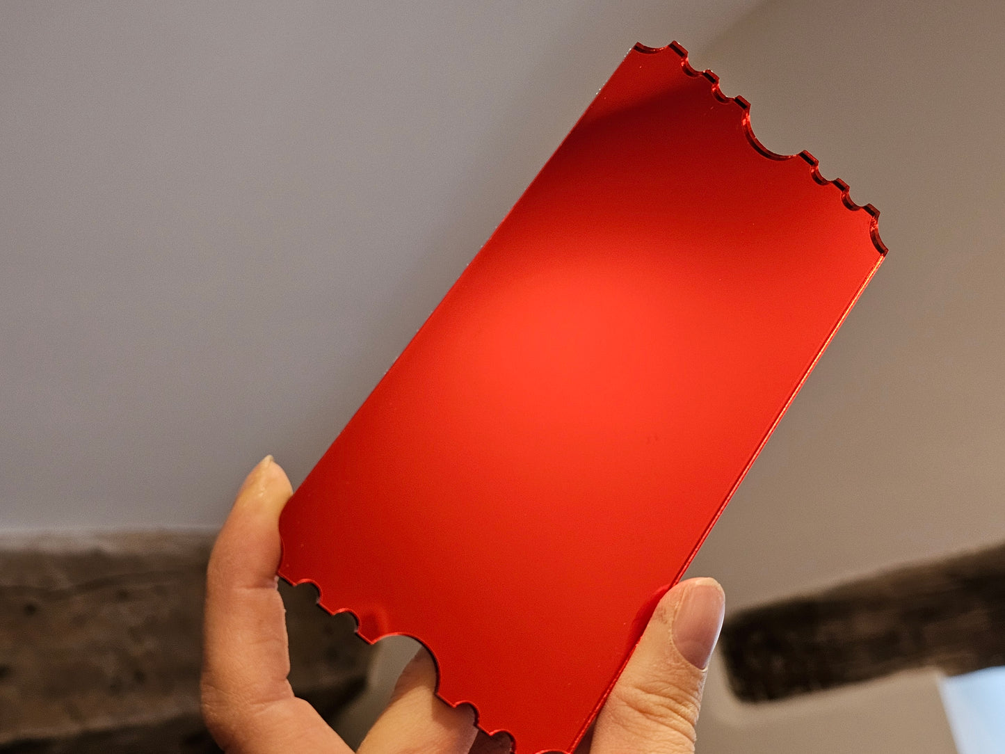 Red Mirror Acrylic Tickets