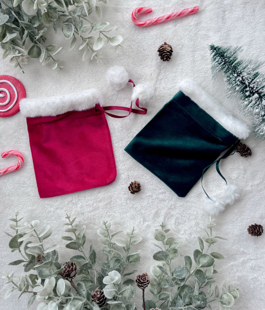 Velvet Christmas Pouch Bag