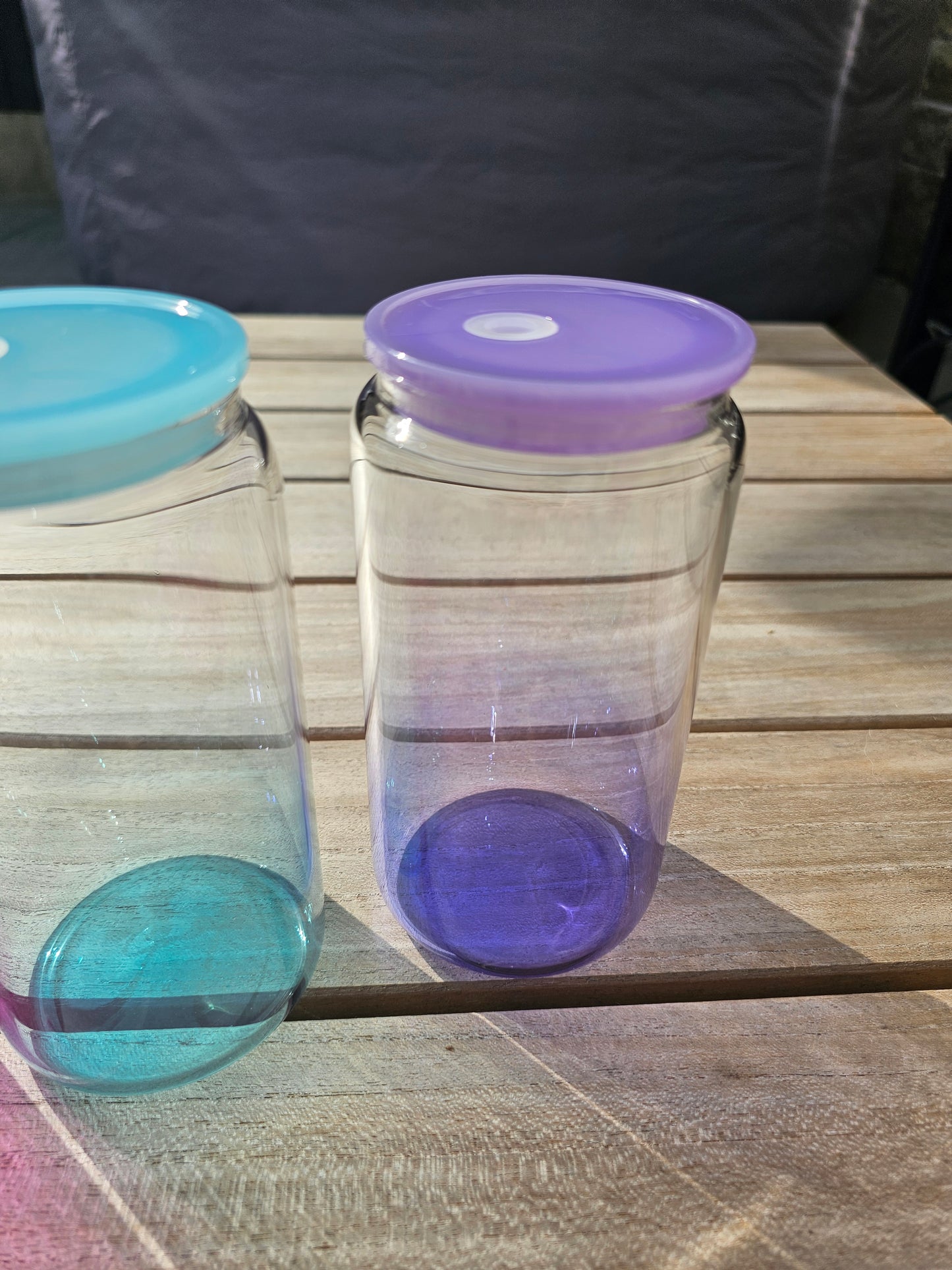 Plastic Lid Ombre Sublimation 16oz Libbey Glass cup