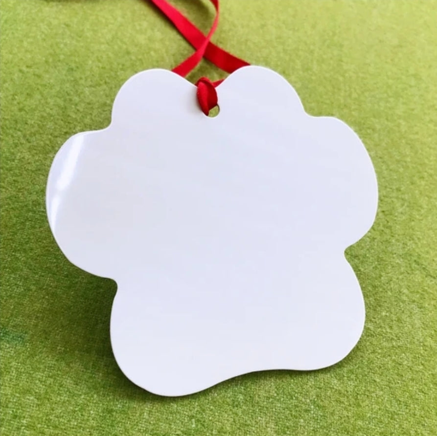 Sublimation Double Sided Metal Paw Print Decoration